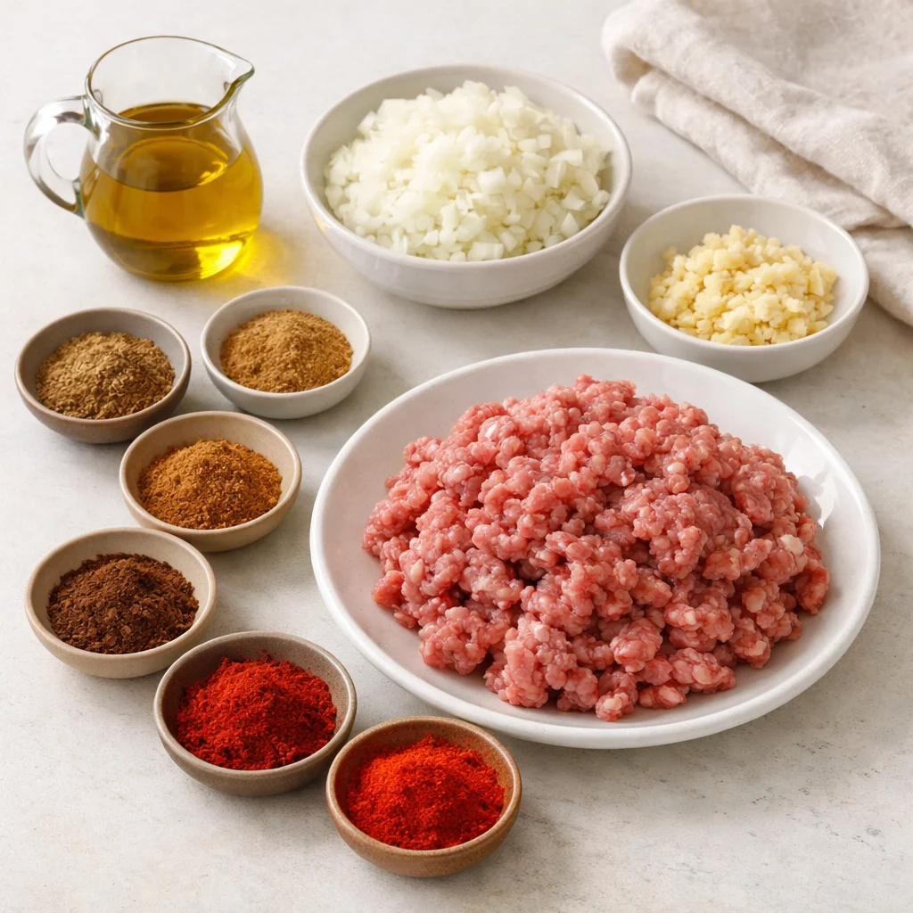 Ingredients for Air Fryer Spiced Moroccan Lamb Meat Pie Bites