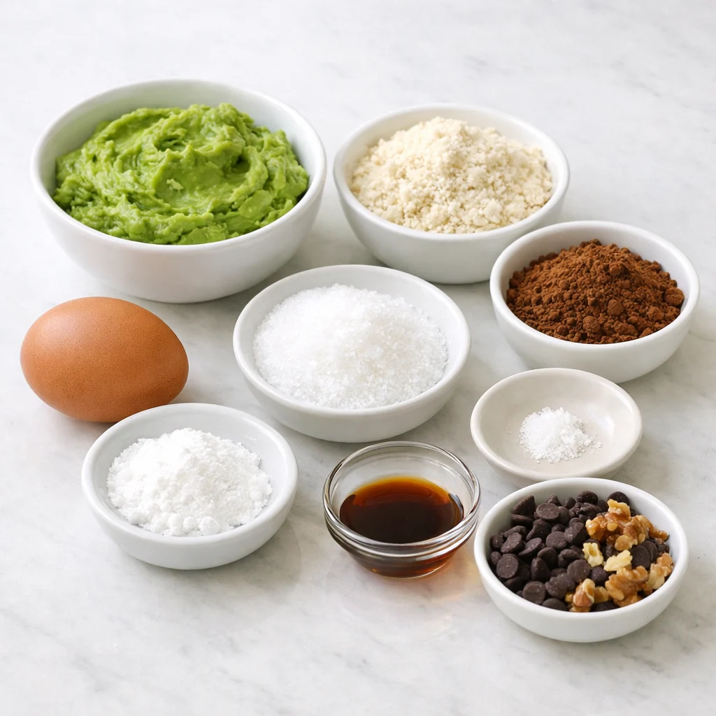 Ingredients for Air Fryer Keto Chocolate Avocado Mug Cake