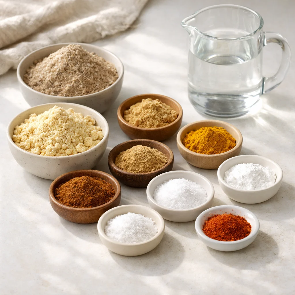 Ingredients for Air Fryer Ginger-Spiced Ethiopian Injera Flatbread