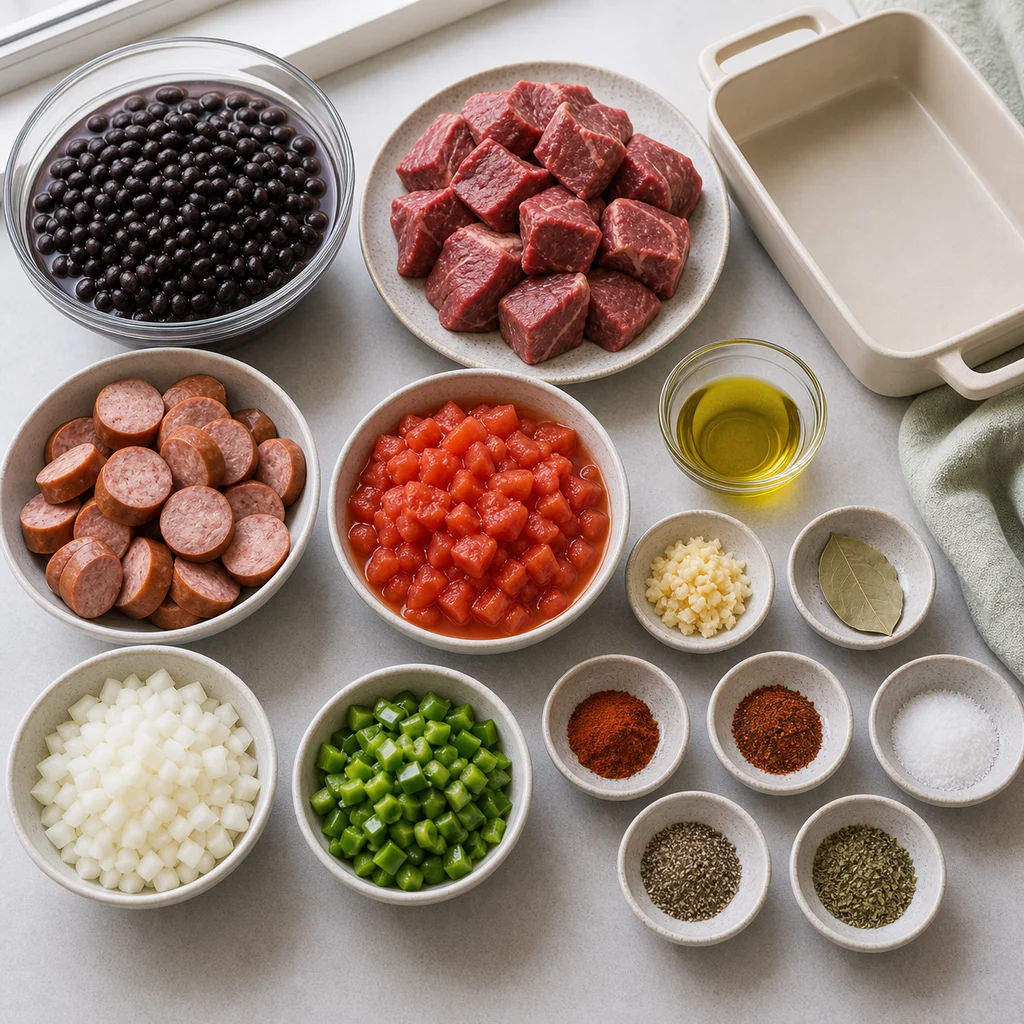 Ingredients for Air Fryer Classic Brazilian Feijoada Meat Stew