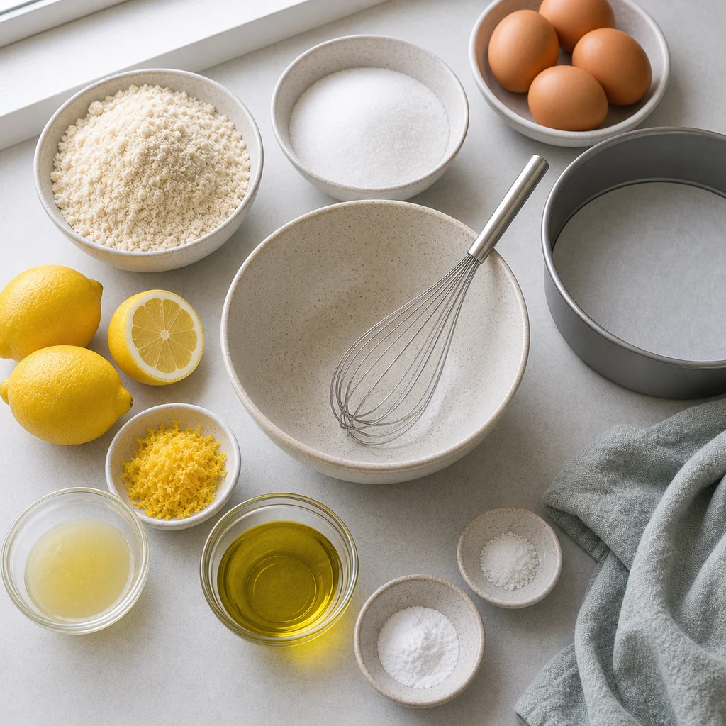 Ingredients for Air Fryer Classic Italian Lemon Olive Oil Cake