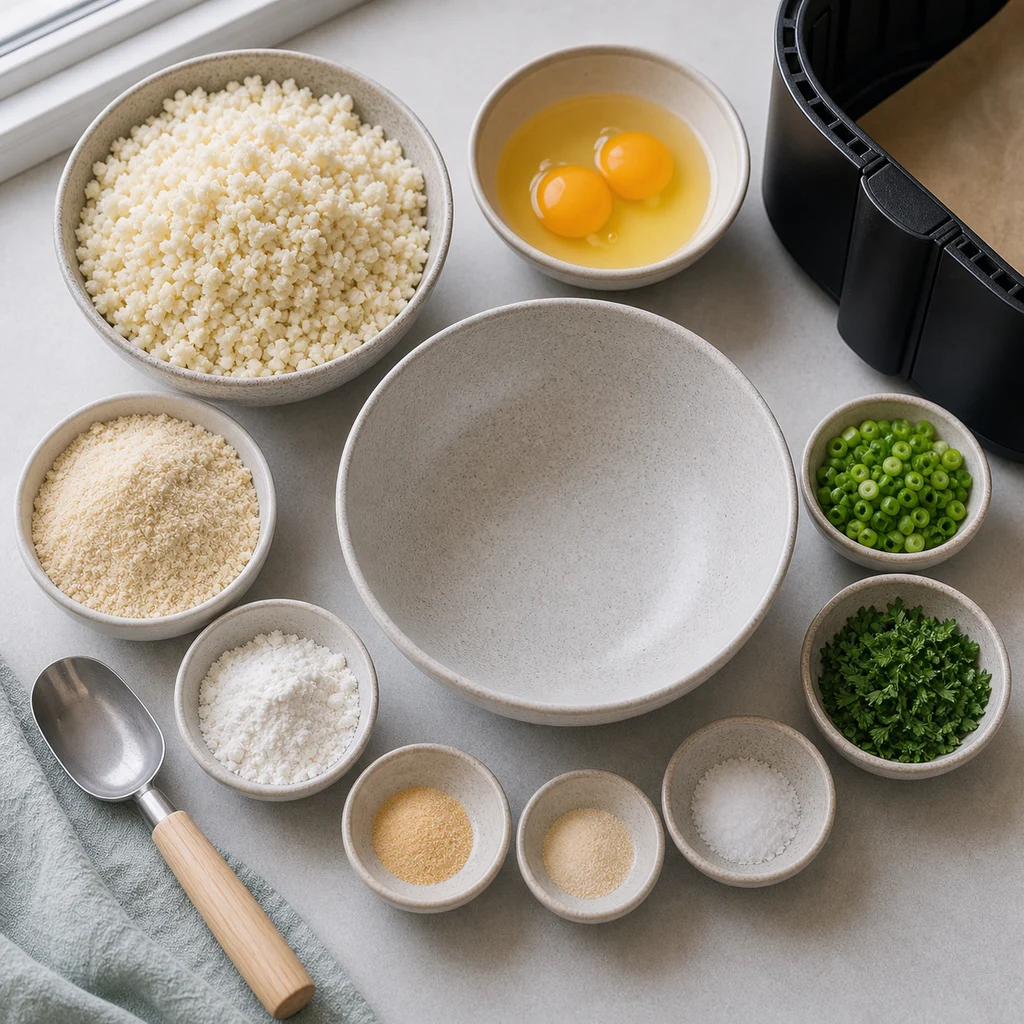 Ingredients for Air Fryer Crispy Keto Cauliflower Hush Puppies