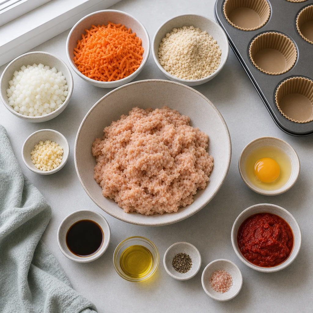 Ingredients for Air Fryer Freezer-Friendly Paleo Chicken Meatloaf Muffins