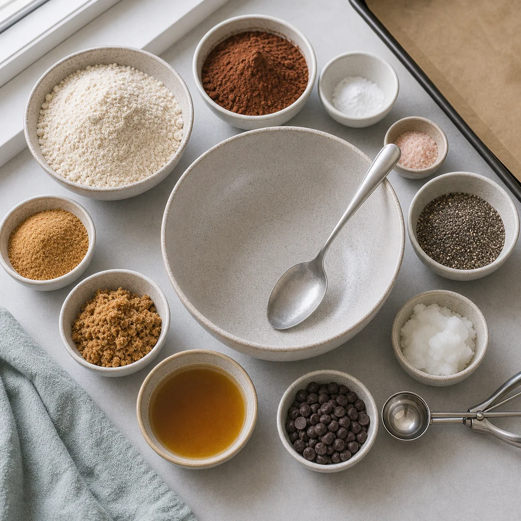 Ingredients for Air Fryer Gluten-Free Chocolate Chia Seed Cookies