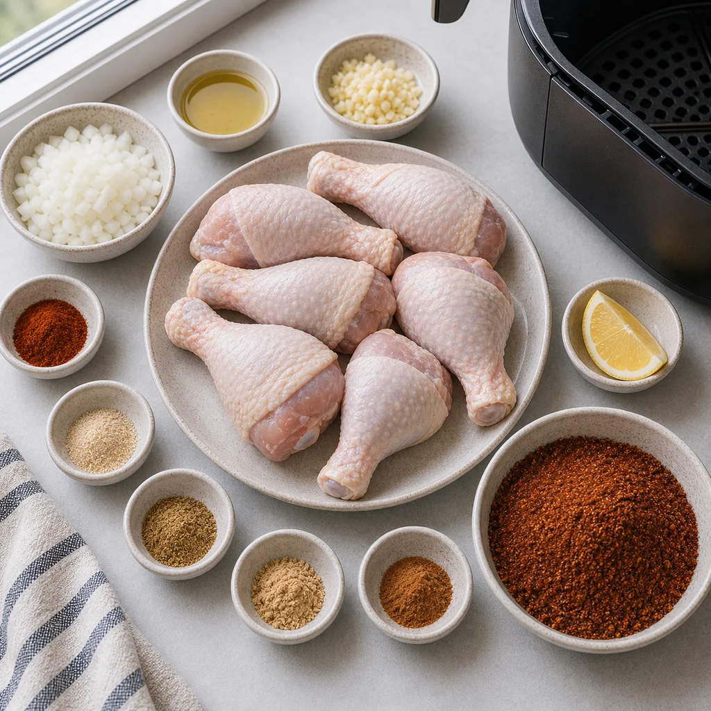 Ingredients for Air Fryer Spicy Ethiopian Doro Wat Chicken Drumsticks