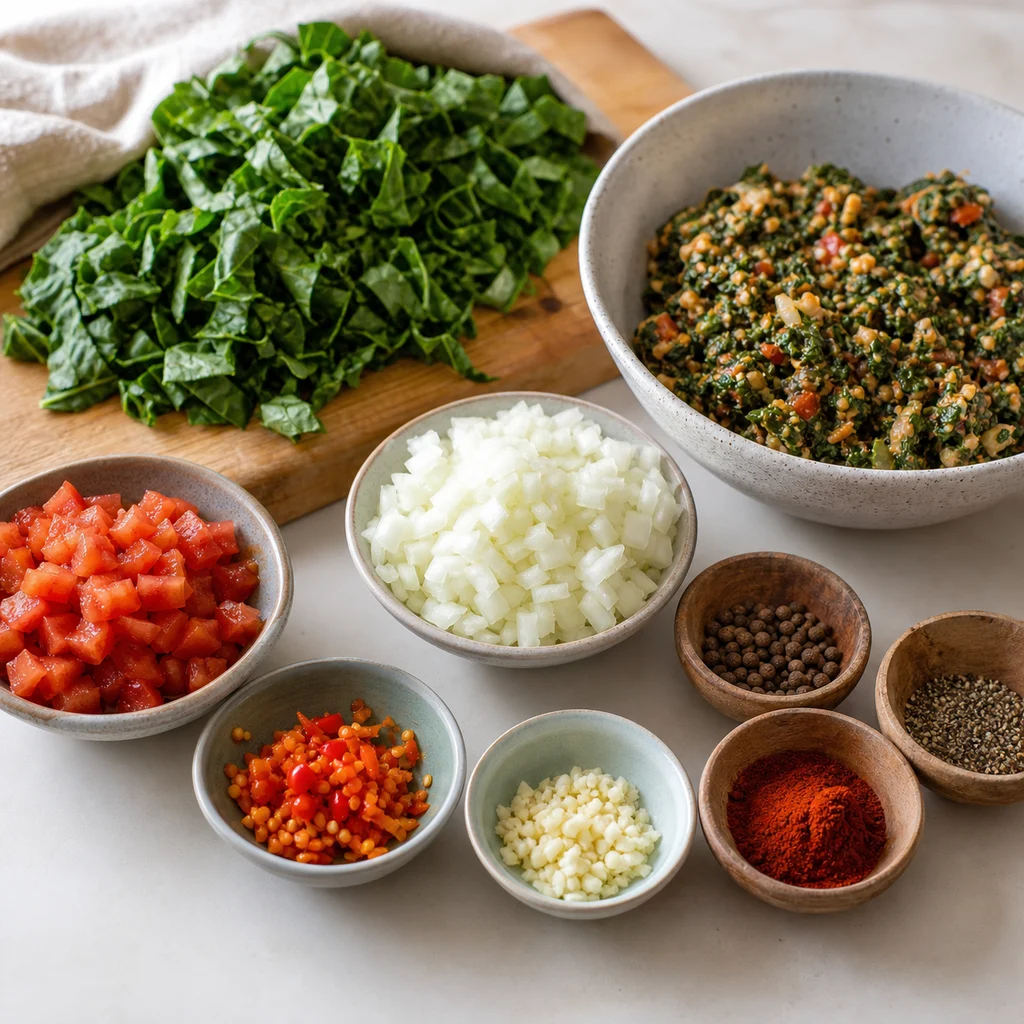 Ingredients for Air Fryer Spicy Caribbean Callaloo Patties
