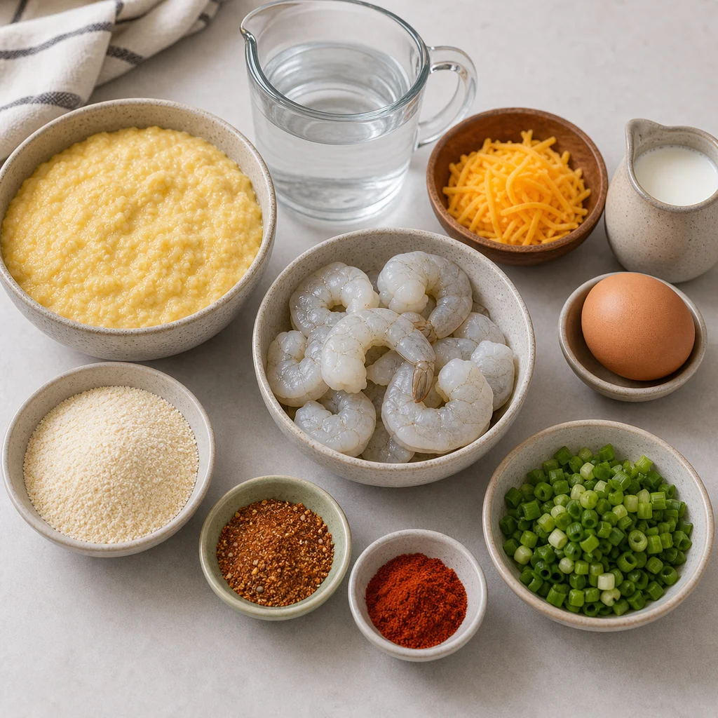 Ingredients for Air Fryer Southern Style Shrimp and Grits Bites