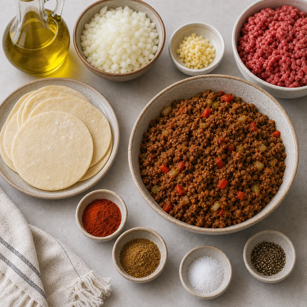 Ingredients for Air Fryer Smoky Paprika Beef Empanadas