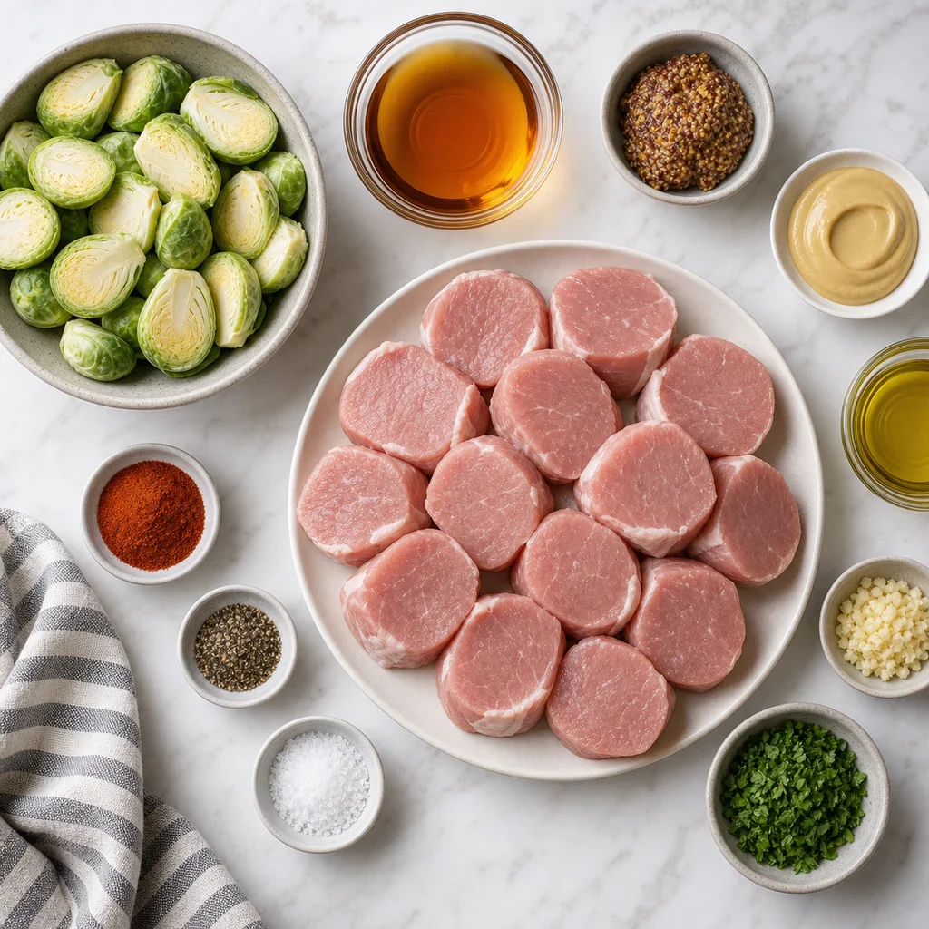 Ingredients for Air Fryer Maple Mustard Pork Tenderloin Medallions