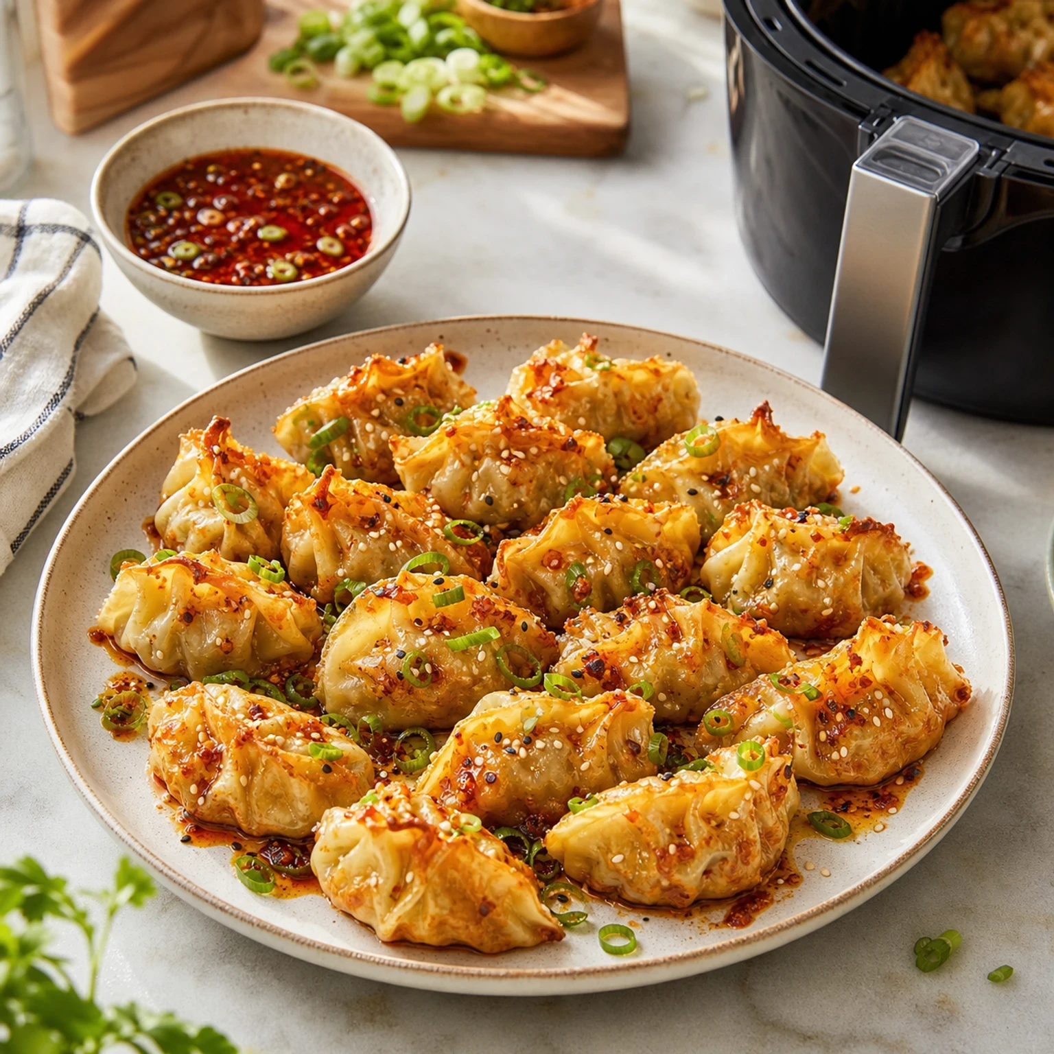 Air Fryer Crispy Cabbage Dumpling Bites