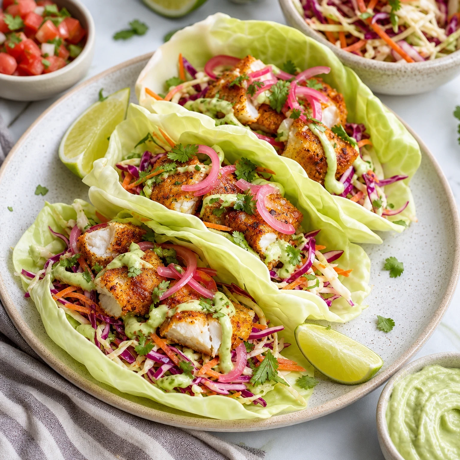 Air Fryer Cabbage Taco Wraps with Crispy Fish
